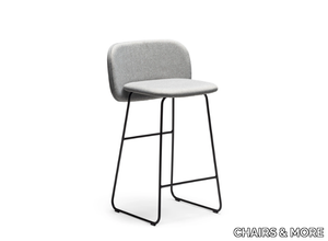 CHIPS SL SG 65 - Sled base upholstered fabric stool with footrest _ CHAIRS & MORE