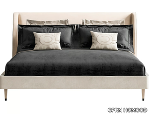 SESTO SENSO - Leather double bed with upholstered headboard _ CPRN HOMOOD