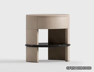 LIAM - Round leather bedside table _ CPRN HOMOOD