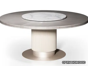 COCOON - Round Calacatta marble and wooden table _ CPRN HOMOOD