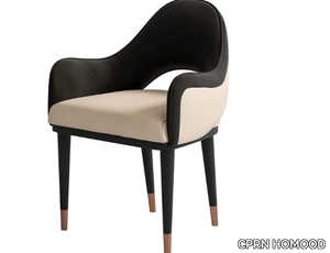 SESTO SENSO - Leather and fabric chair with armrests _ CPRN HOMOOD