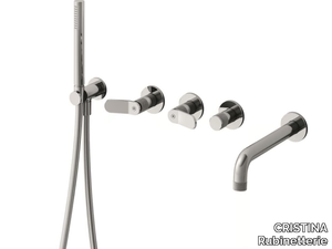 EAST SIDE CRIES165 - Wall-mounted bathtub set with diverter with hand shower _ CRISTINA Rubinetterie