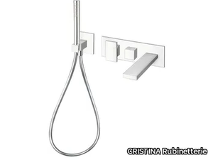 TABULA CRITA103 - Wall-mounted bathtub set with hand shower _ CRISTINA Rubinetterie