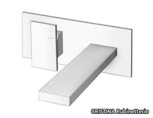 TABULA CRITA256 - Wall-mounted washbasin mixer with plate _ CRISTINA Rubinetterie