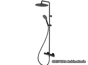 CRITE494 - Wall-mounted thermostatic shower panel with hand shower _ CRISTINA Rubinetterie