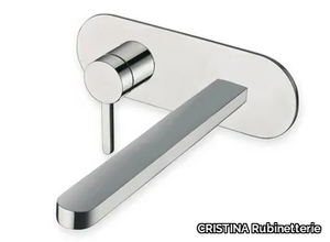 UNIC CRIUC258 - Wall-mounted single handle washbasin mixer with plate _ CRISTINA Rubinetterie