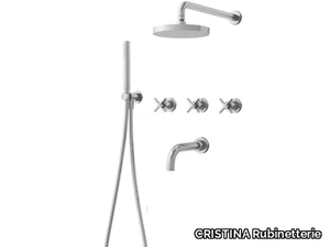 CROSS ROAD CRICR113 - Wall-mounted bathtub mixer with hand shower _ CRISTINA Rubinetterie