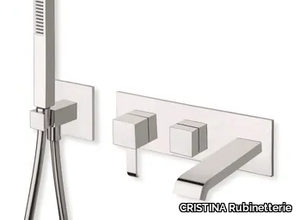 QUADRI CRIQM103 - Wall-mounted bathtub mixer with hand shower _ CRISTINA Rubinetterie