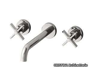 CROSS ROAD CRICR943 - Wall-mounted washbasin mixer with individual rosettes _ CRISTINA Rubinetterie