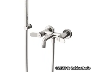 EAST SIDE CRIES180 - Wall-mounted bathtub mixer with hand shower _ CRISTINA Rubinetterie