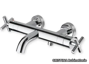 EXCLUSIVE CRIEV157 - Wall-mounted bathtub mixer with individual rosettes _ CRISTINA Rubinetterie