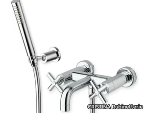 EXCLUSIVE CRIEV181 - Wall-mounted bathtub mixer with hand shower _ CRISTINA Rubinetterie