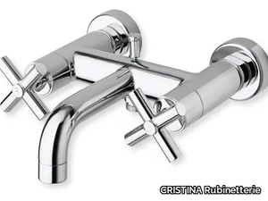 EXCLUSIVE CRIEV187 - Wall-mounted bathtub mixer with individual rosettes _ CRISTINA Rubinetterie