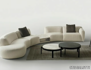 BAGUTTA - Curved sectional 5 seater fabric sofa _ CTS SALOTTI