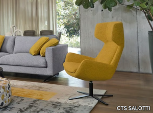 GRACE - Swivel fabric armchair with armrests with 4-spoke base _ CTS SALOTTI