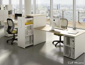 DORIA - Multiple wooden office desk with shelves _ CUF Milano