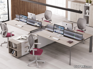 BRAMANTE - Sectional multiple office desk with shelves _ CUF Milano