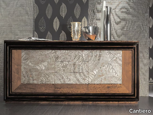 ÉTOILE DAY - Silver leaf sideboard with doors with drawers _ Cantiero