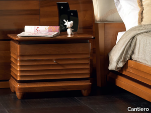 ELETTRA NIGHT - Rectangular solid wood bedside table with drawers _ Cantiero