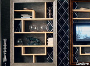 ÉTOILE DAY - Wall-mounted silver leaf bookcase with TV stand _ Cantiero