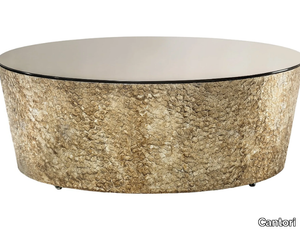 CONICO BASSO - Low round mirrored glass coffee table _ Cantori