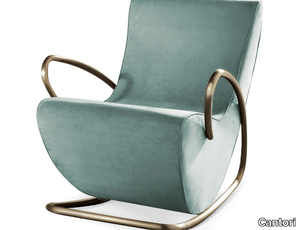 CAMILLA - Rocking fabric armchair with armrests _ Cantori