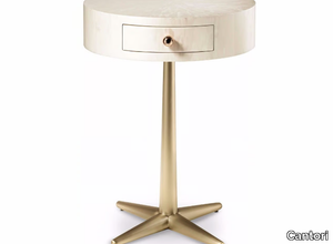 CITY TAMBURINO - Round wooden bedside table with drawers _ Cantori