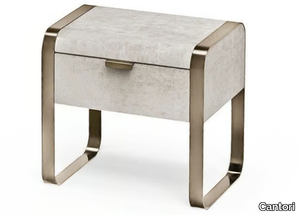 ELVIS - Rectangular leather bedside table with drawers _ Cantori