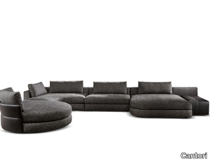 OASI - Sectional fabric sofa with chaise longue _ Cantori