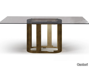 OASI - Rectangular glass and steel table _ Cantori