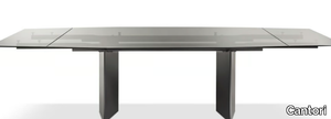 MILTON - Extending rectangular glass table _ Cantori