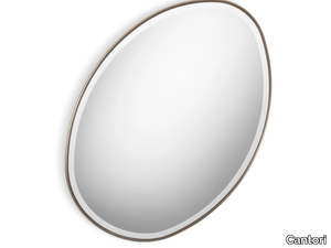 STONE - Oval wall-mounted framed iron mirror _ Cantori