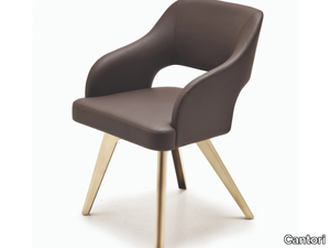 ADRIA - Leather chair with armrests _ Cantori