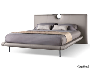 BAY 2 - Leather double bed with upholstered headboard _ Cantori