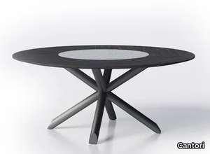 THOMAS - Round metal table with wooden top _ Cantori