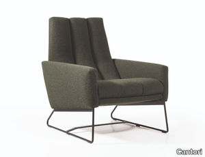 JACKIE - Sled base fabric armchair with armrests _ Cantori