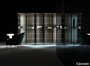 CORE - Sectional wood and glass walk-in wardrobe _ Caccaro