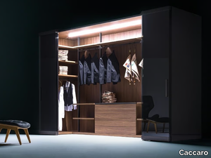 CAMERINO - Wood and glass walk-in wardrobe _ Caccaro