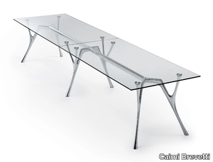 PEGASO INFINITO - Rectangular glass and aluminium table _ Caimi Brevetti