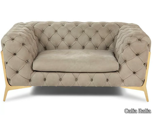 BELLE EPOQUE - Tufted leather armchair with armrests _ Calia Italia