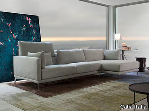 GENIUS LOCI - Fabric sofa with chaise longue with removable cover _ Calia Italia