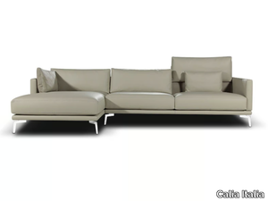 GENIUS LOCI - Leather sofa with chaise longue _ Calia Italia