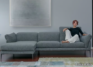 ELISIR - Fabric sofa with chaise longue with removable cover _ Calia Italia