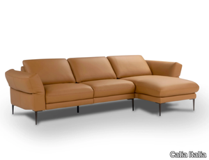 ERMES - Leather sofa with electric motion and chaise longue _ Calia Italia