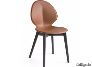 BASIL W - Upholstered tanned leather chair _ Calligaris