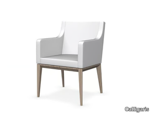 BESS - Leather easy chair with armrests _ Calligaris