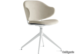 HOLLY - Upholstered trestle-based fabric chair _ Calligaris