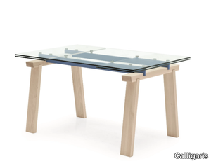 LEVANTE - Extending rectangular wood and glass table _ Calligaris