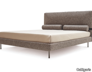 MIES - Fabric double bed with upholstered headboard _ Calligaris