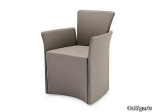 NIDO - Leather easy chair with armrests _ Calligaris